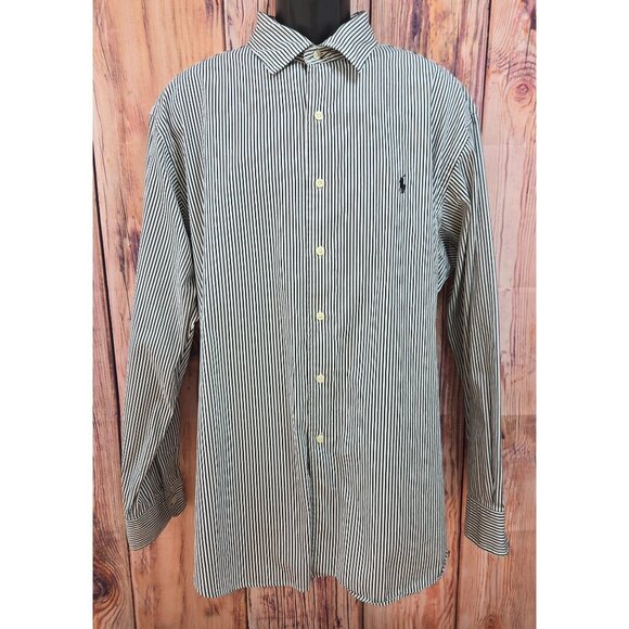 Polo Ralph Lauren Mens Classic Fit Striped Button-Down Shirt XXL Black & White - Picture 1 of 8